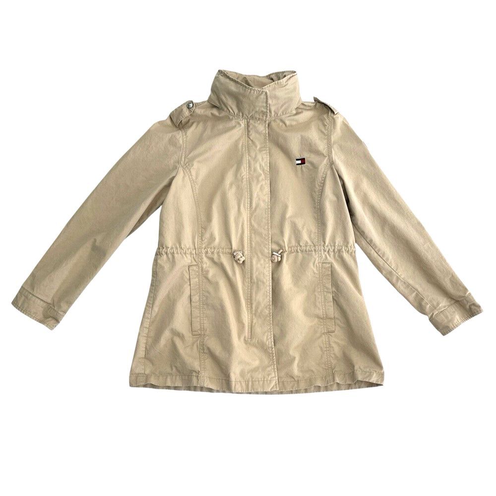 Tommy Hilfiger Women's Hooded Cinched Twill‎ Jacket, 100% Cotton, Tan, Size L - Picture 14 of 16